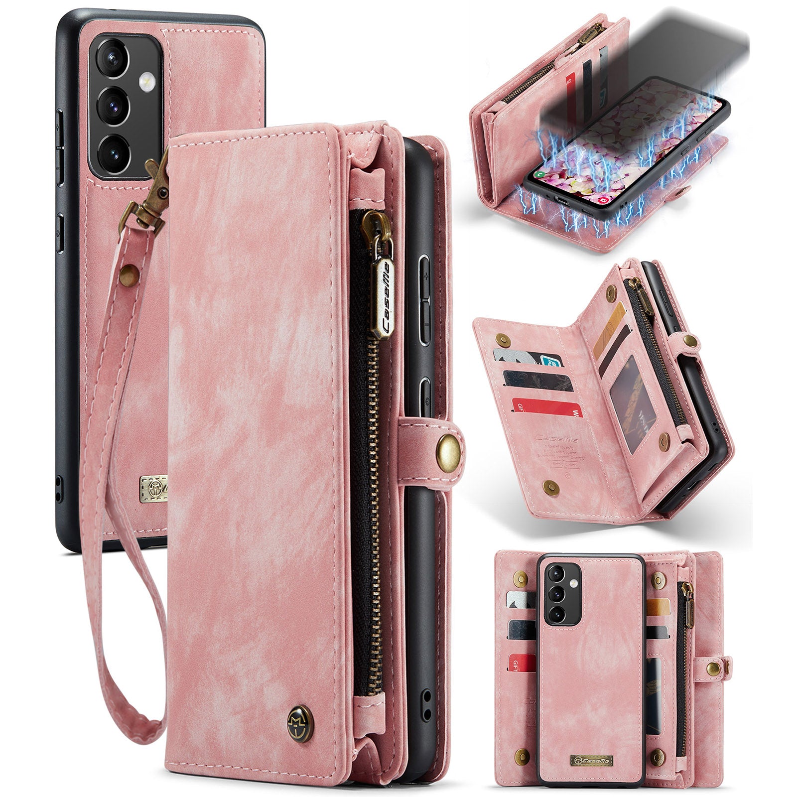 CASEME 008 Series for Samsung Galaxy A54 5G PU Leather Zipper Pocket Case Detachable Phone Stand Wallet Cover CASEME 008 Series for Samsung Galaxy A54 5G PU Leather Zipper Pocket Case Detachable Phone Stand Wallet Cover